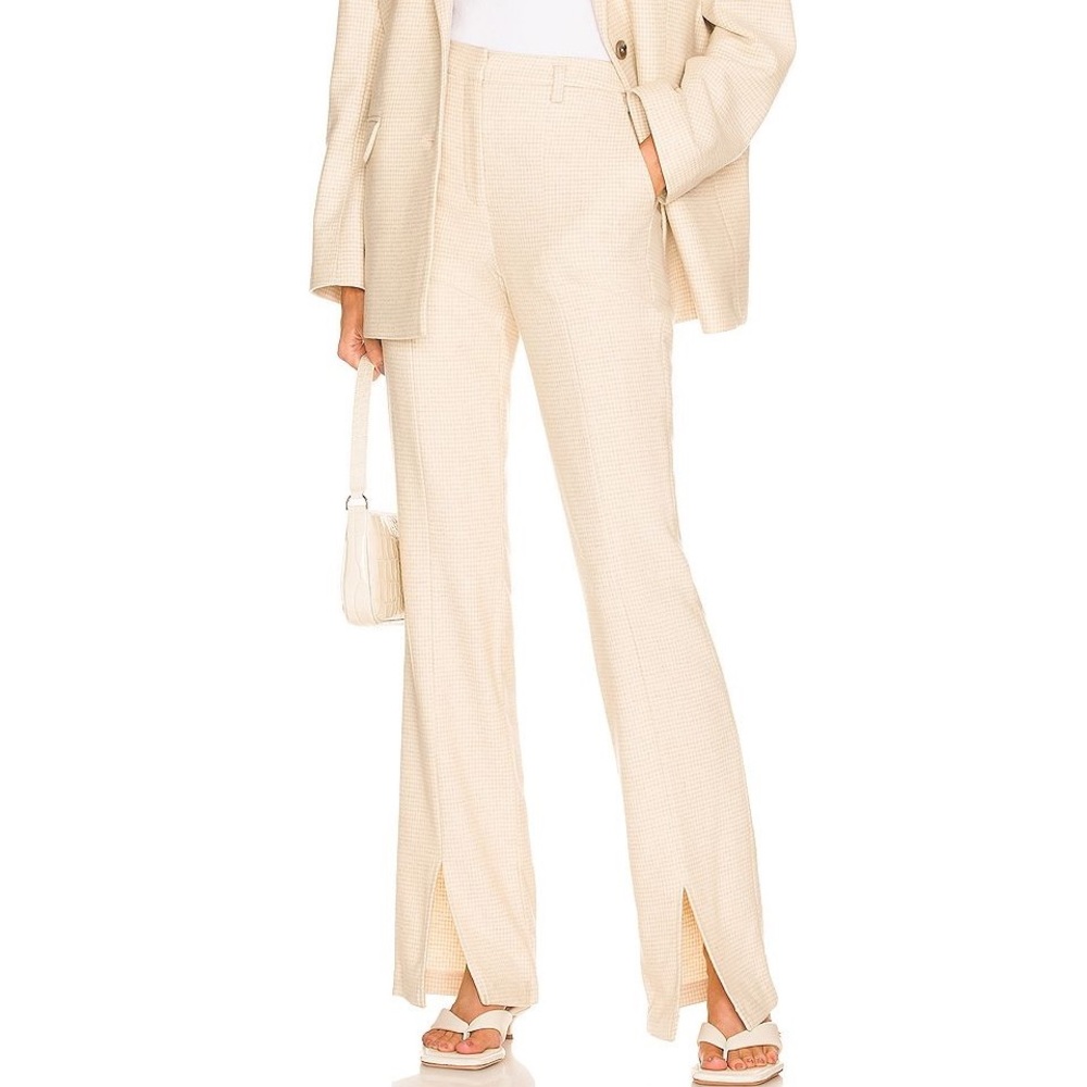 NWT Anine Bing Joelle Houndstooth Virgin Wool Pants